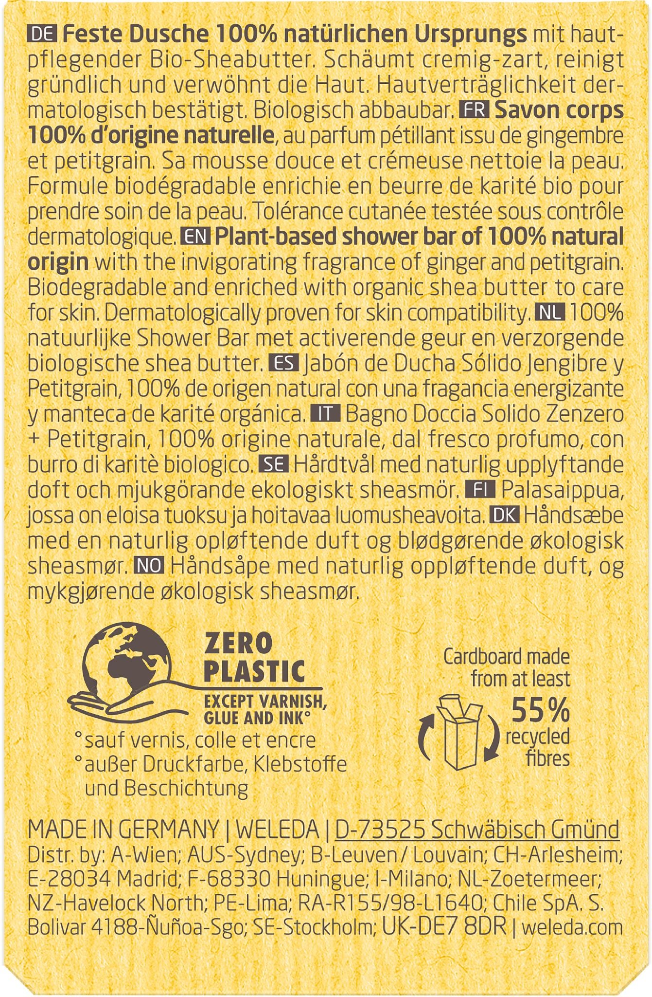 Weleda Solid Shower Care Ginger+Petitgrain 75g