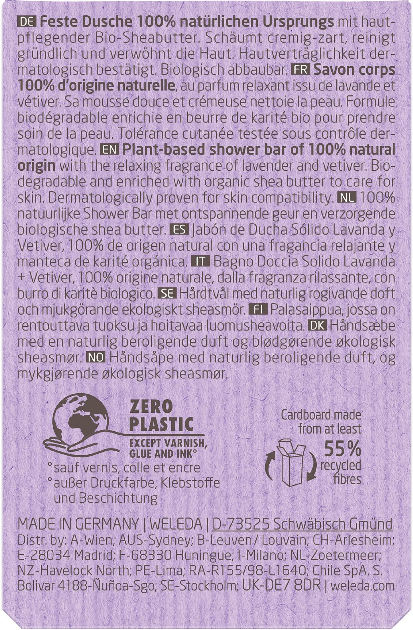Weleda Solid Shower Care Lavender+Vetiver 75g