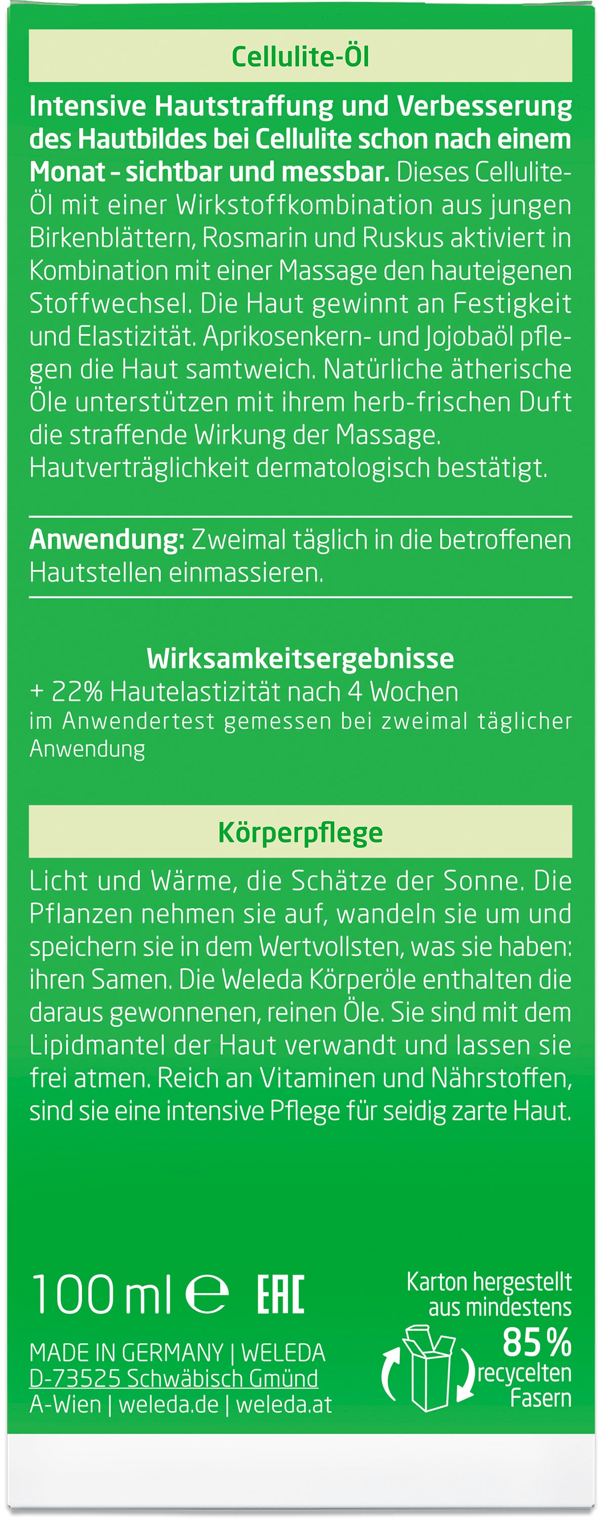 Weleda Birke Cellulite-Öl 100ml