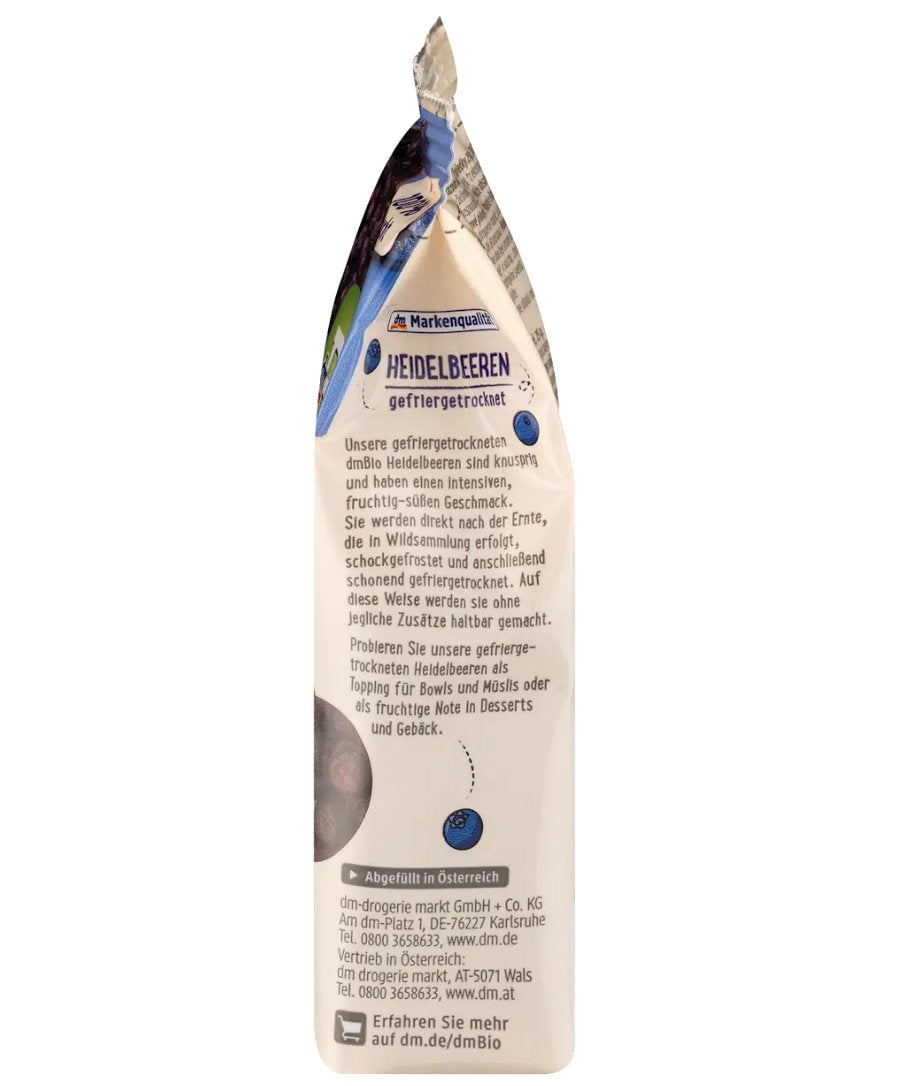 dmBio dried fruits, freeze-dried blueberries, 25 g