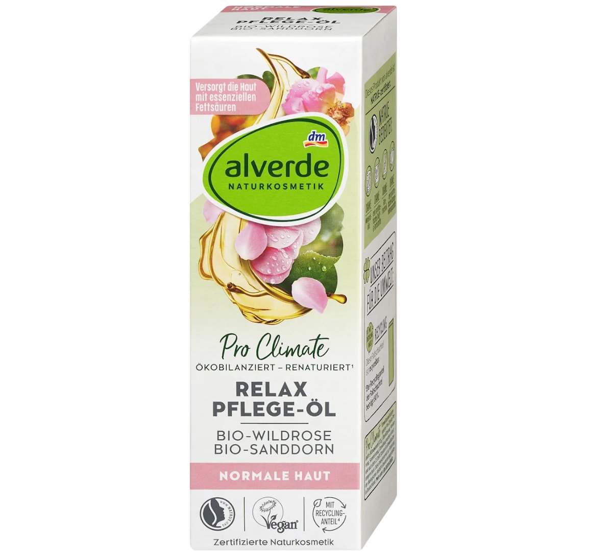 alverde NATURKOSMETIK 野玫瑰與沙棘身體放鬆護理油,100 毫升