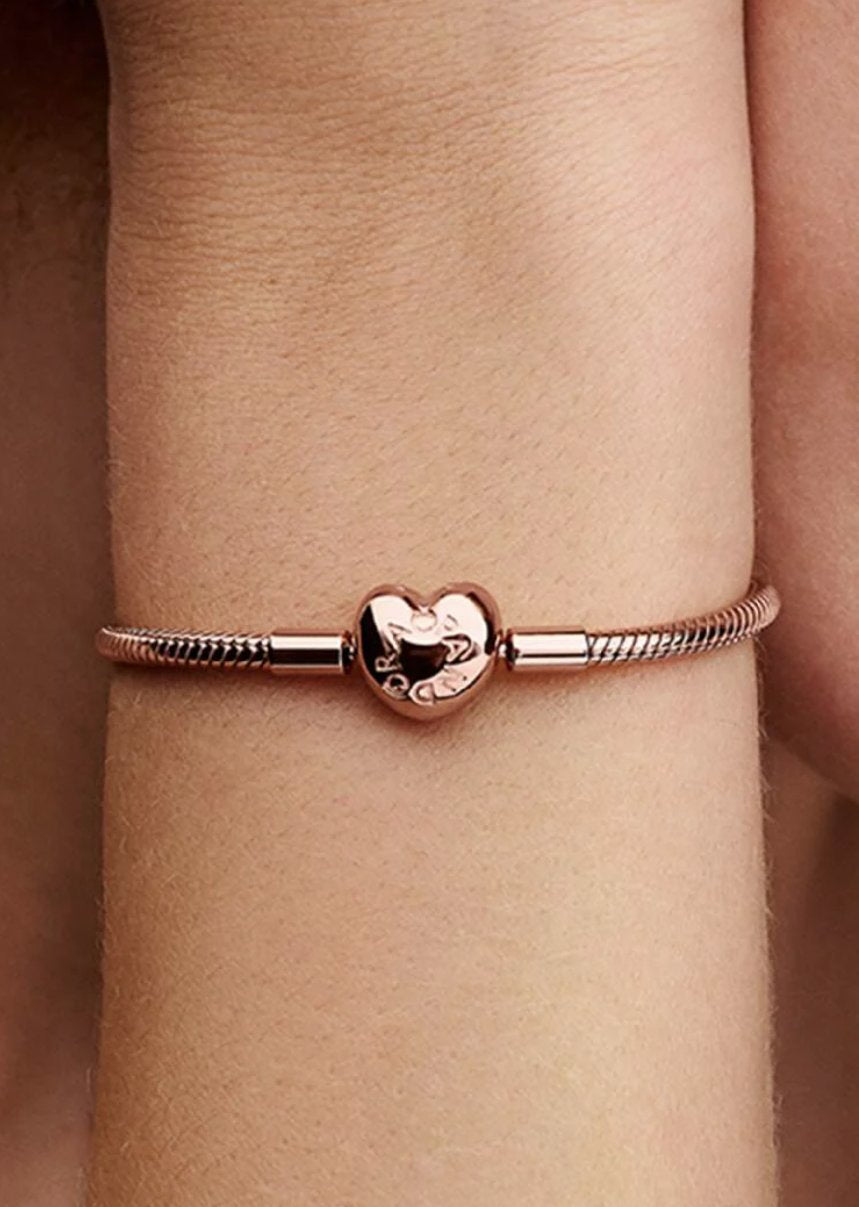 Pandora Moments Schlangen-Gliederarmband mit Herz-Verschluss ID 583050C00