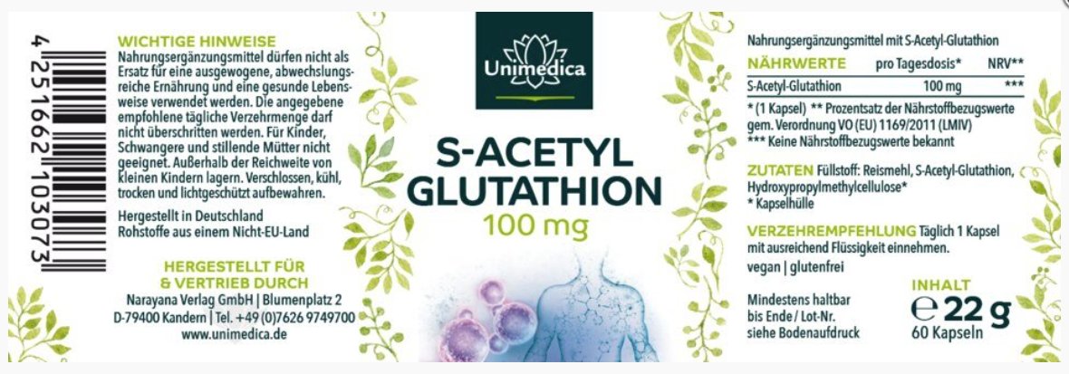 Unimedica S-乙醯穀胱甘肽 - 60 粒膠囊