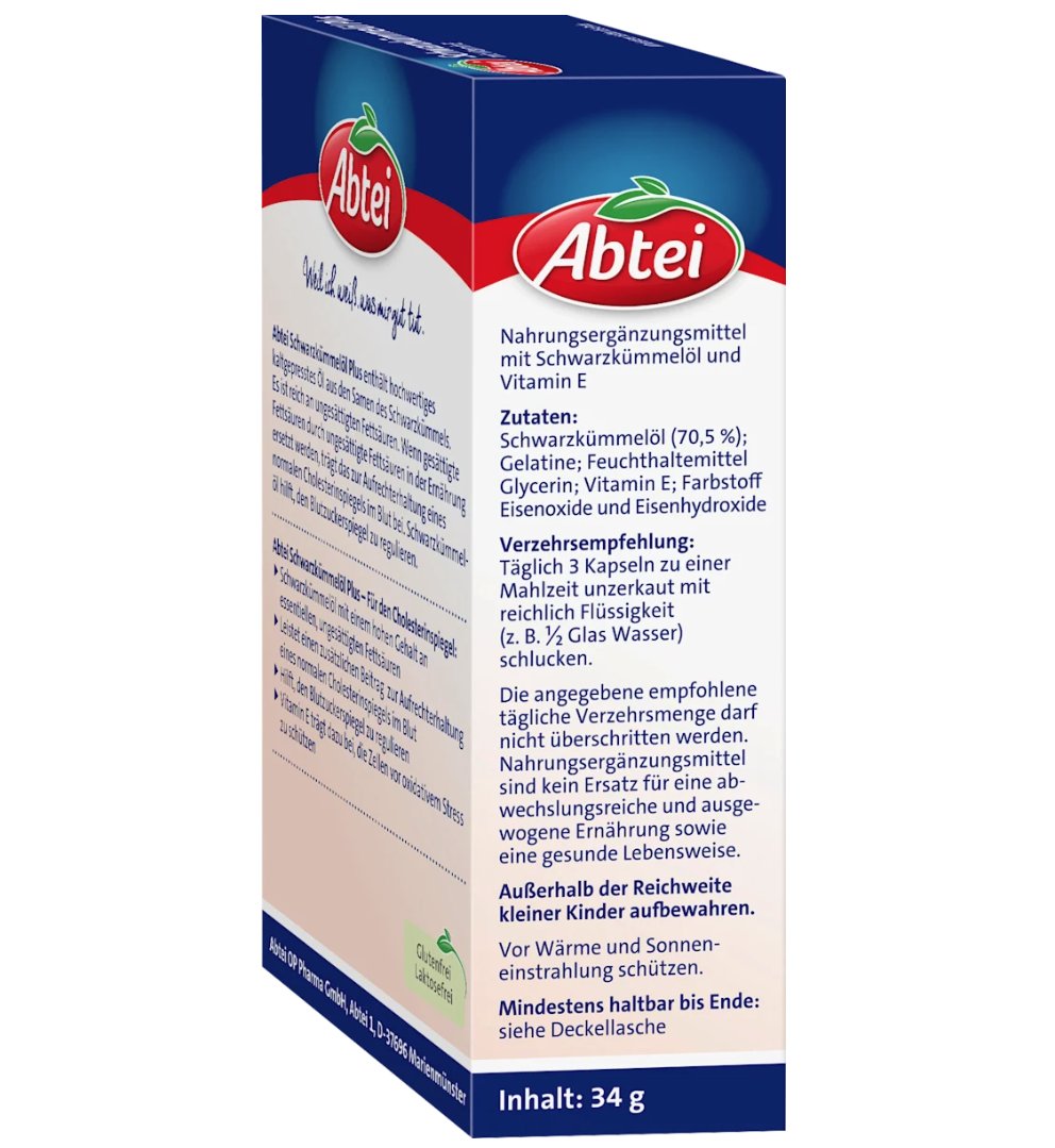 Abtei Schwarzkümmelöl Plus Kapseln 48 St., 34 g