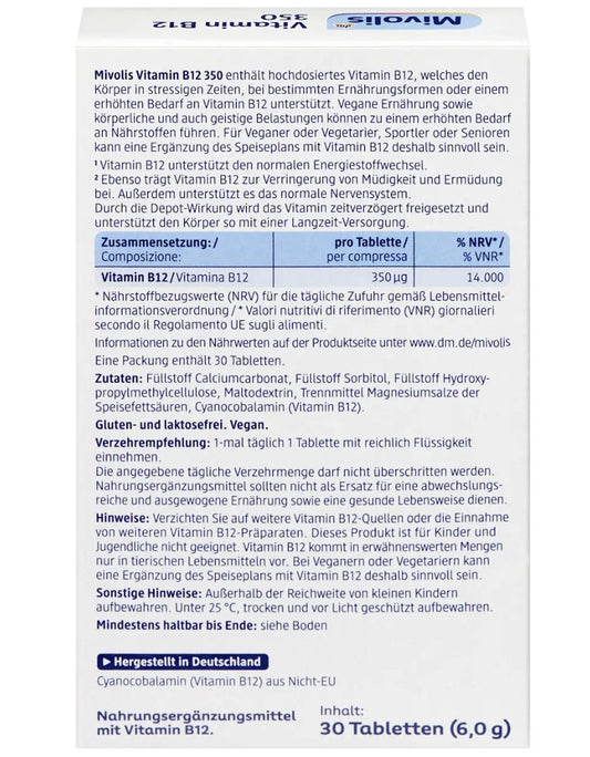 Mivolis Vitamin B12 350 Mini-Tabletten 30 St, 6 g