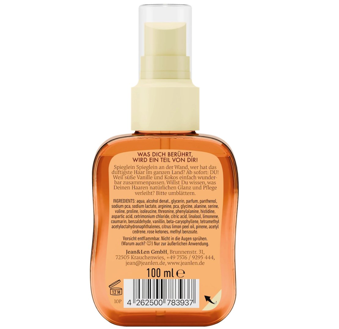 Jean&Len Hair Perfume "you're my coco vanilla", 100 ml