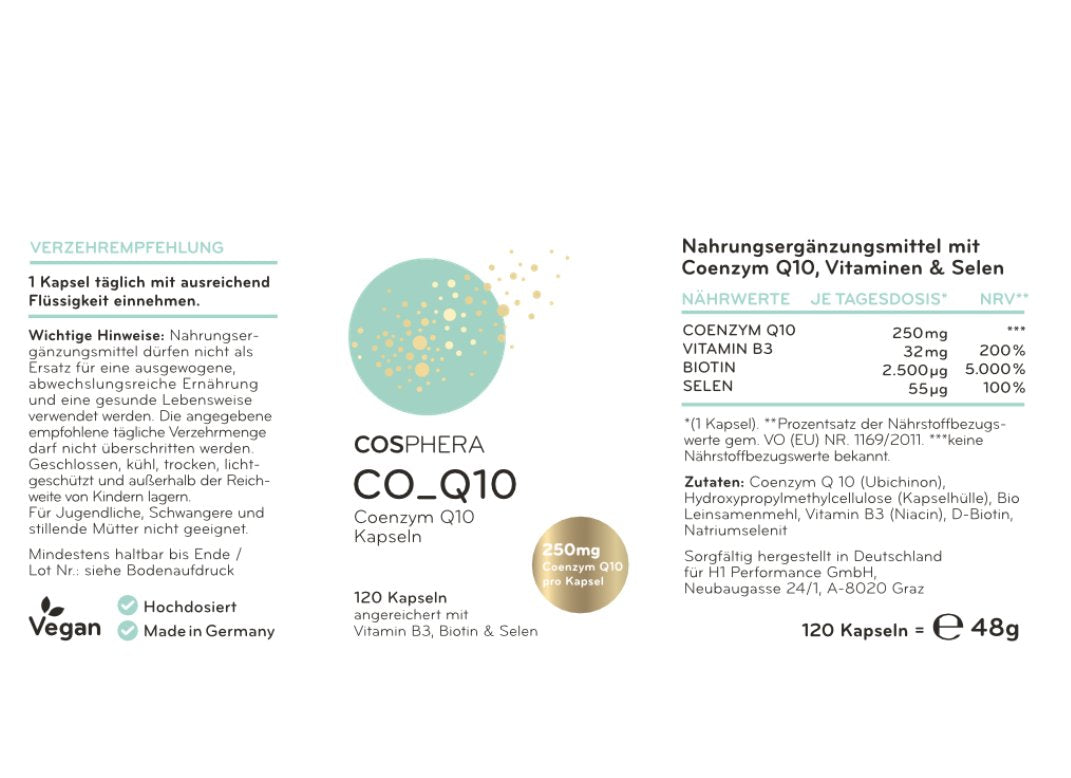 Cosphera 輔酶 Q10 膠囊 250 毫克,120 粒