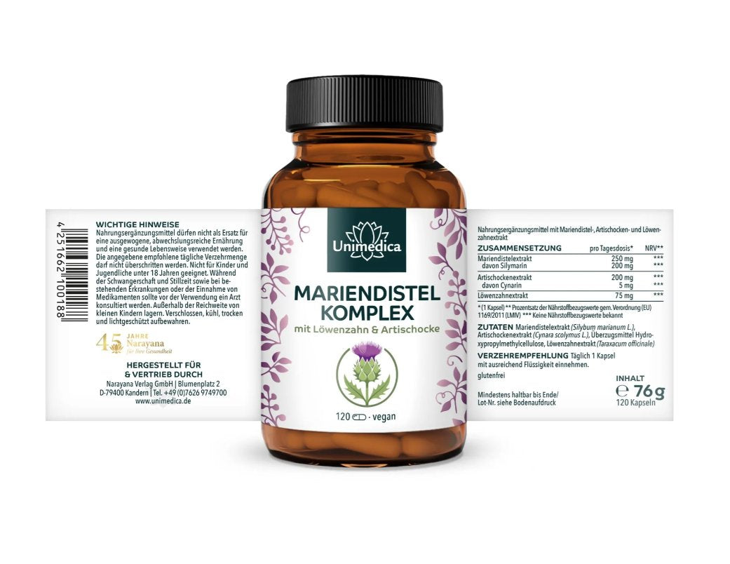 Unimedica 護肝複合膠囊|乳薊+朝鮮薊+蒲公英萃取|120 顆