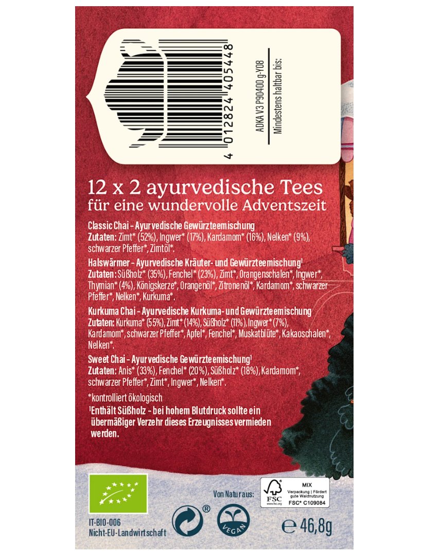 YOGI TEA Adventskalender 2026 – 24 ayurvedische Tees