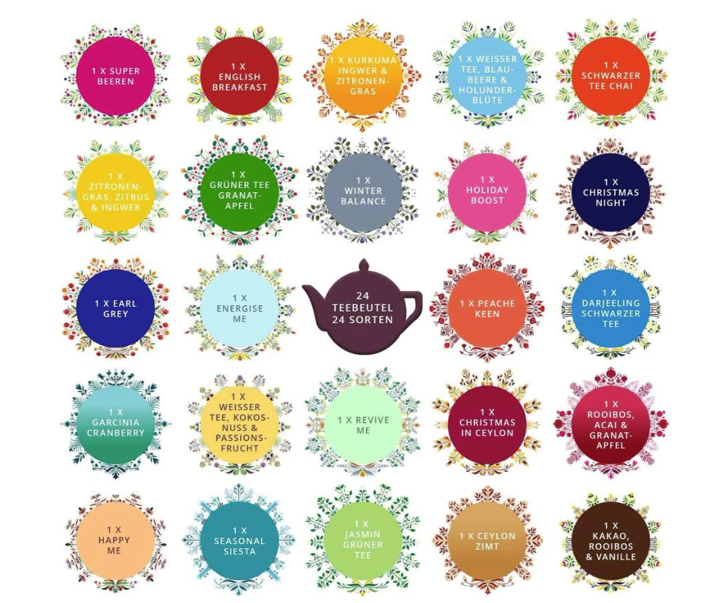 English Tea Shop Bio-Tee Adventskalender Feel Good, 24 Tees