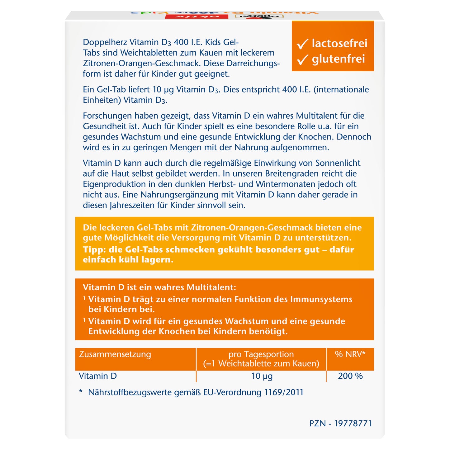 Doppelherz aktiv Vitamin D3 400 I.E. Kids, 27 Gel-Tabs