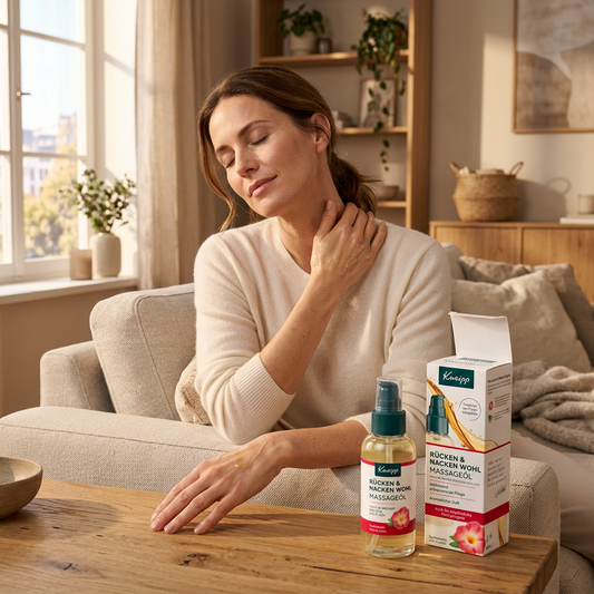 Kneipp 按摩油居家放鬆情境圖(歐洲女性)