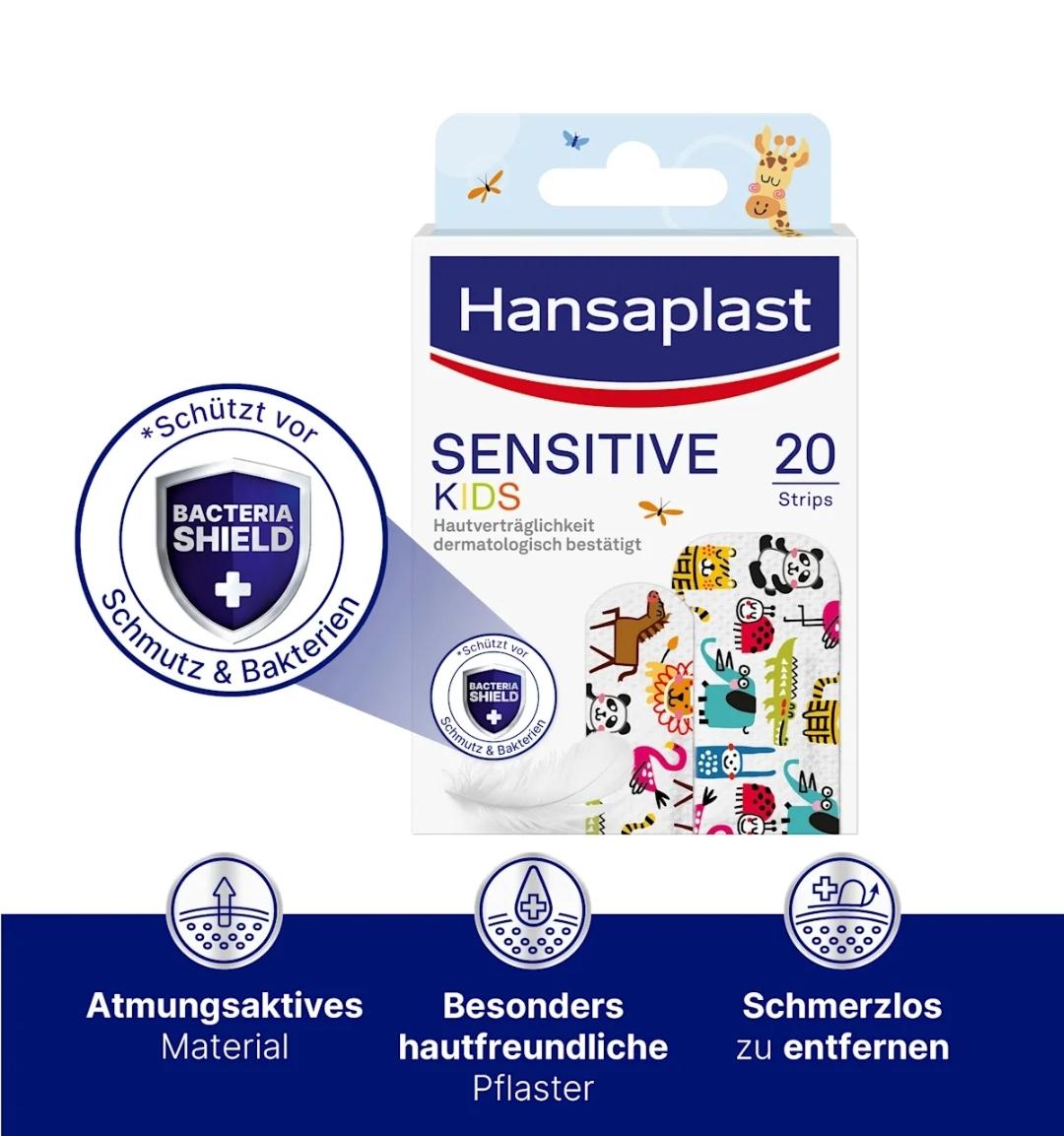 Hansaplast Kids Sensitive Strips, 20 er