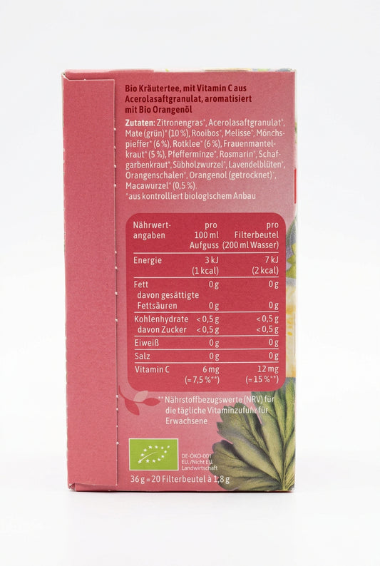 Bad Heilbrunner Menopause Wacher Kopf Bio-Kräutertee mit Mate & Maca – 20 Filterbeutel