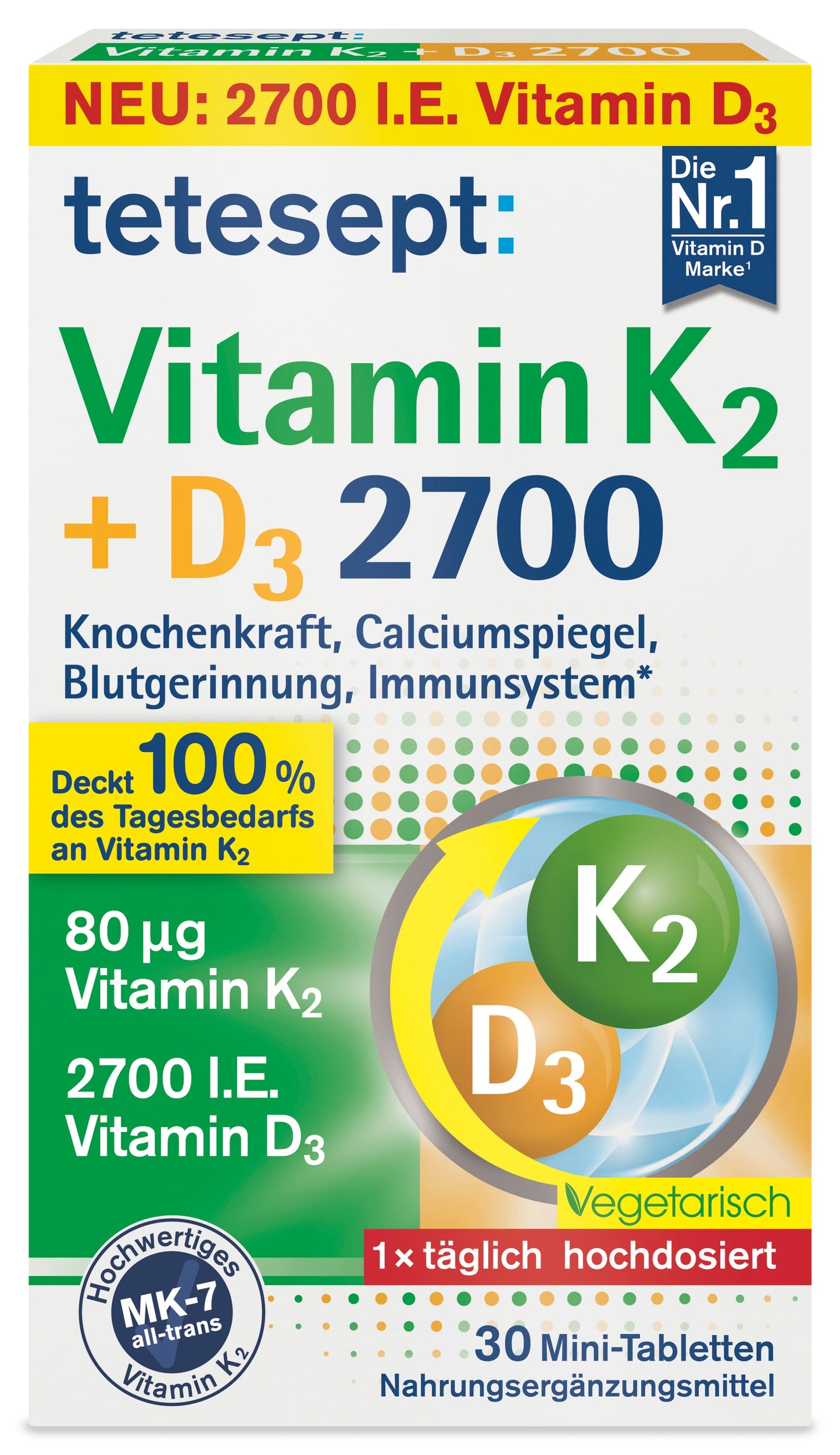 Tetesept Vitamin K2 + D3 2700 30 pcs.