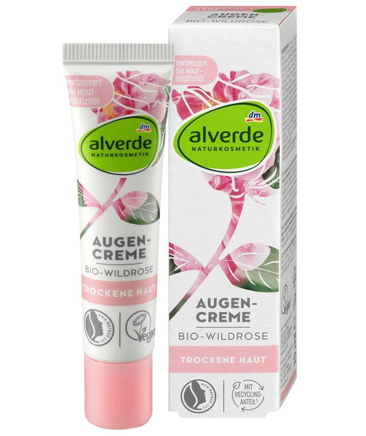alverde NATURKOSMETIK Augencreme Wildrose, 15 ml