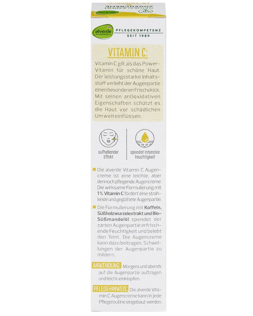 alverde NATURKOSMETIK Natural Expert Vitamin C Augencreme, 15 ml