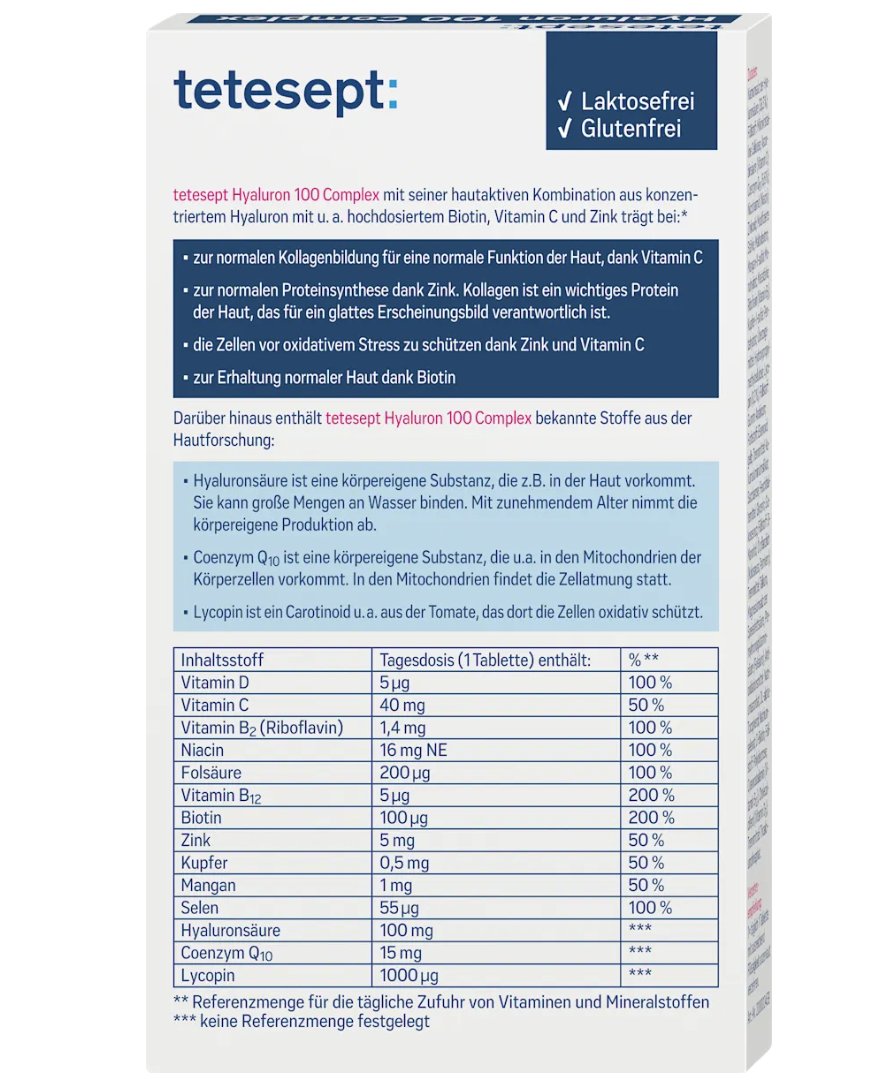 tetesept Hyaluron 100 Complex 30 tablets