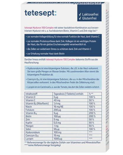tetesept Hyaluron 100 Complex 30 tablets