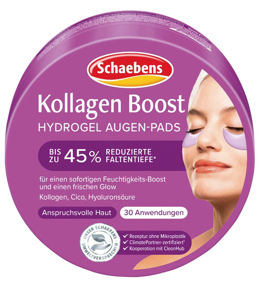 Schaebens Augenpads Hydrogel Kollagen Boost Tiegel (30 Paar), 60 St