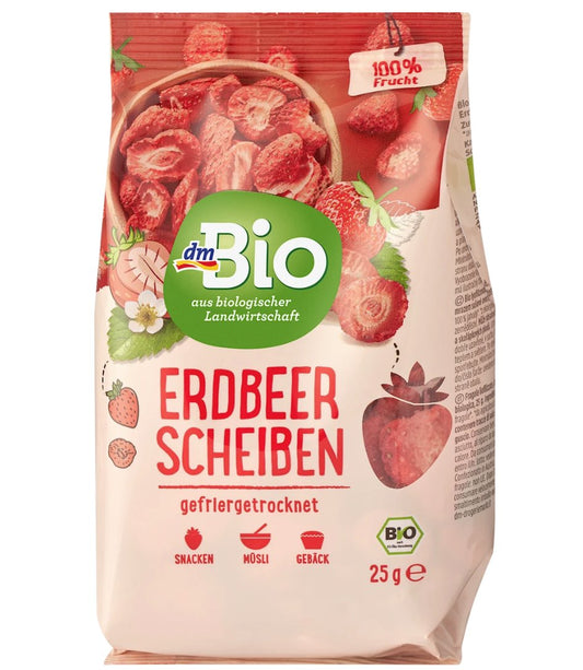dmBio dried fruit, freeze-dried strawberry slices, 25 g