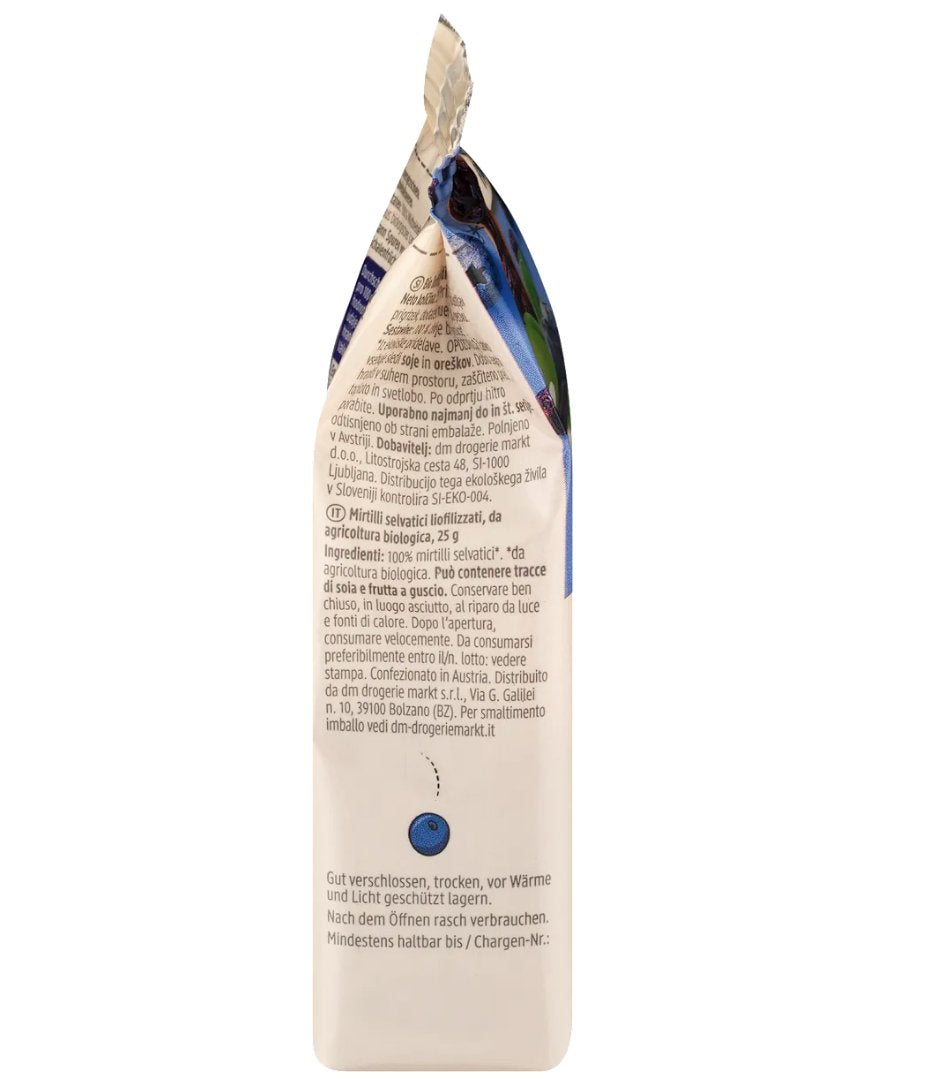 dmBio dried fruits, freeze-dried blueberries, 25 g