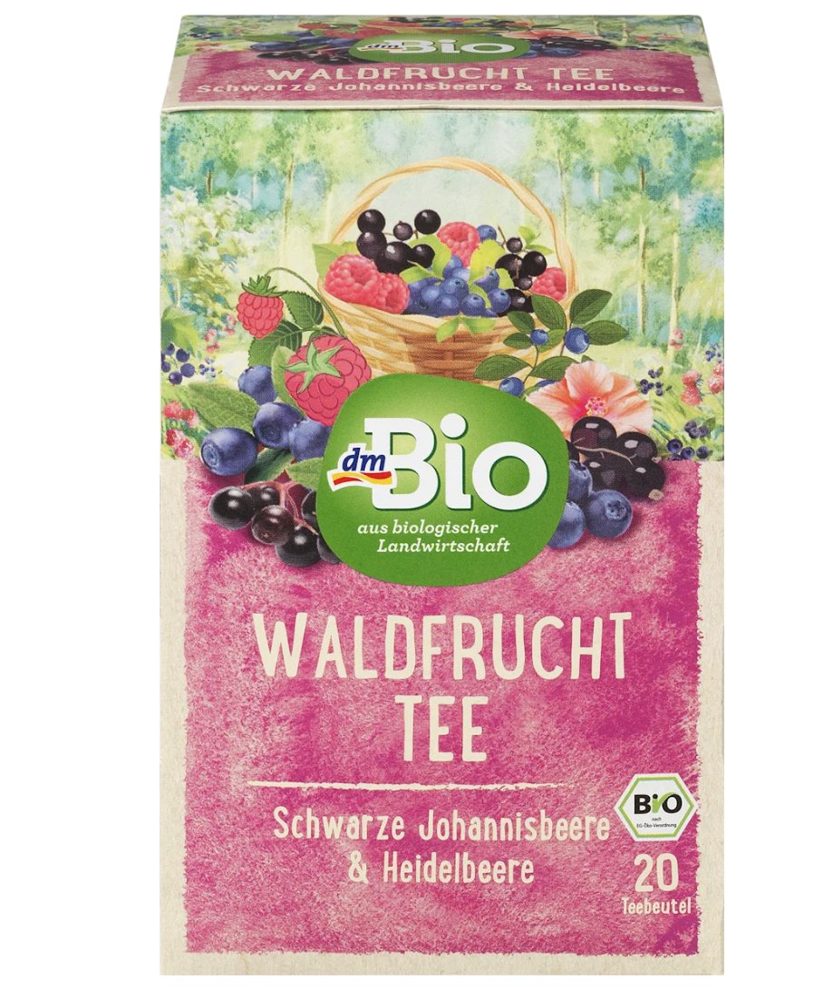 dmBio Früchtetee Waldfrucht mit schwarzer Johannisbeere & Heidelbeere (20 Beutel), 50 g
