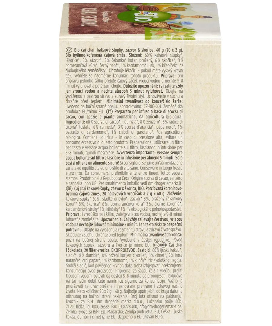 dmBio Gewürztee Chai Schoko (20 Beutel), 40 g