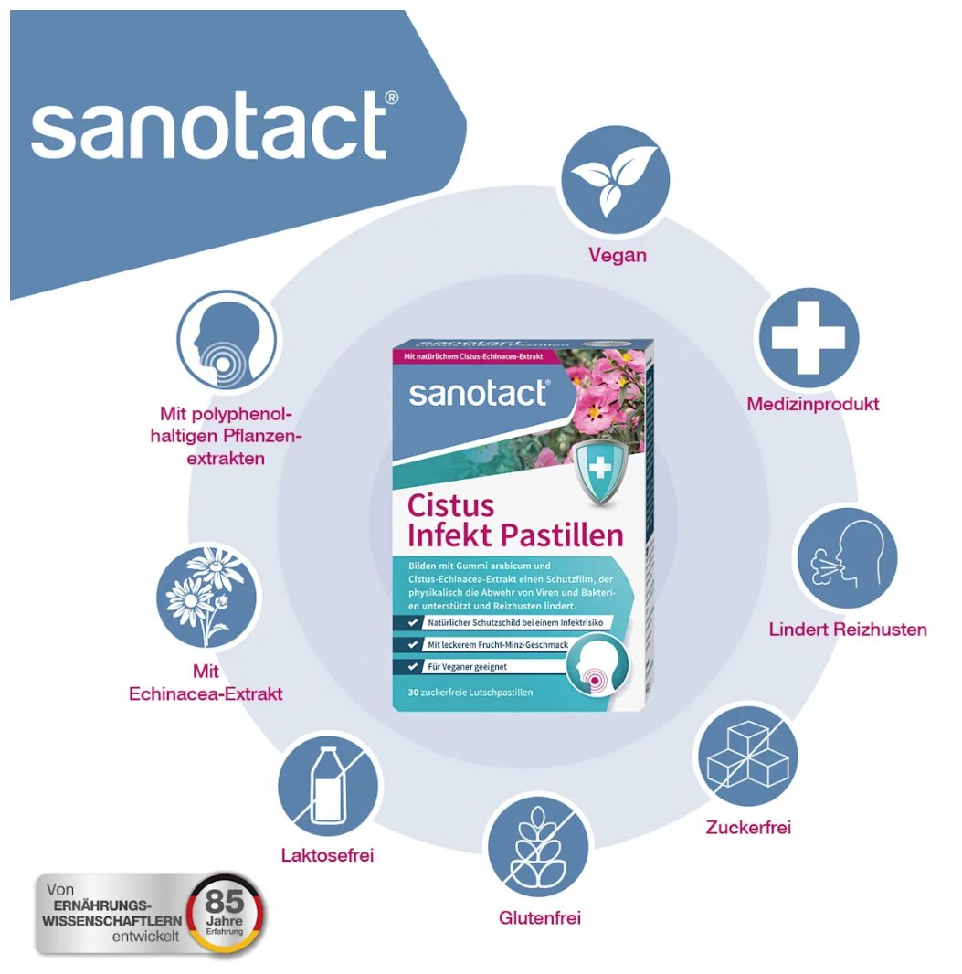 sanotact Cistus Infekt Pastillen 30 St, 60 g