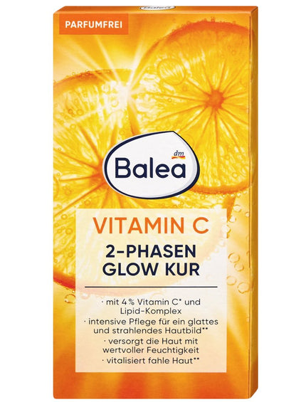 Balea Ampullen Glow Kur 2-Phasen Vitamen C, 14 ml