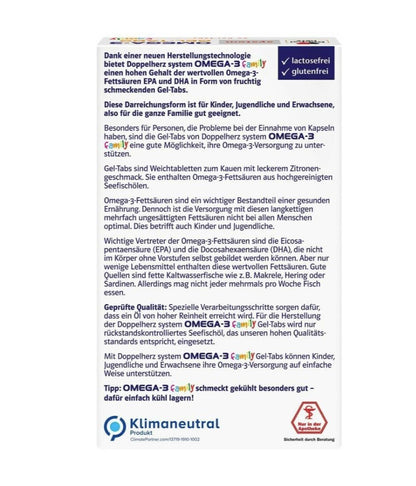 Doppelherz OMEGA-3 雙心 兒童 海洋DHA 檸檬口味 60 粒凝膠片