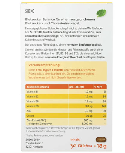 Sheko 肉桂粉 血糖平衡錠 30粒裝