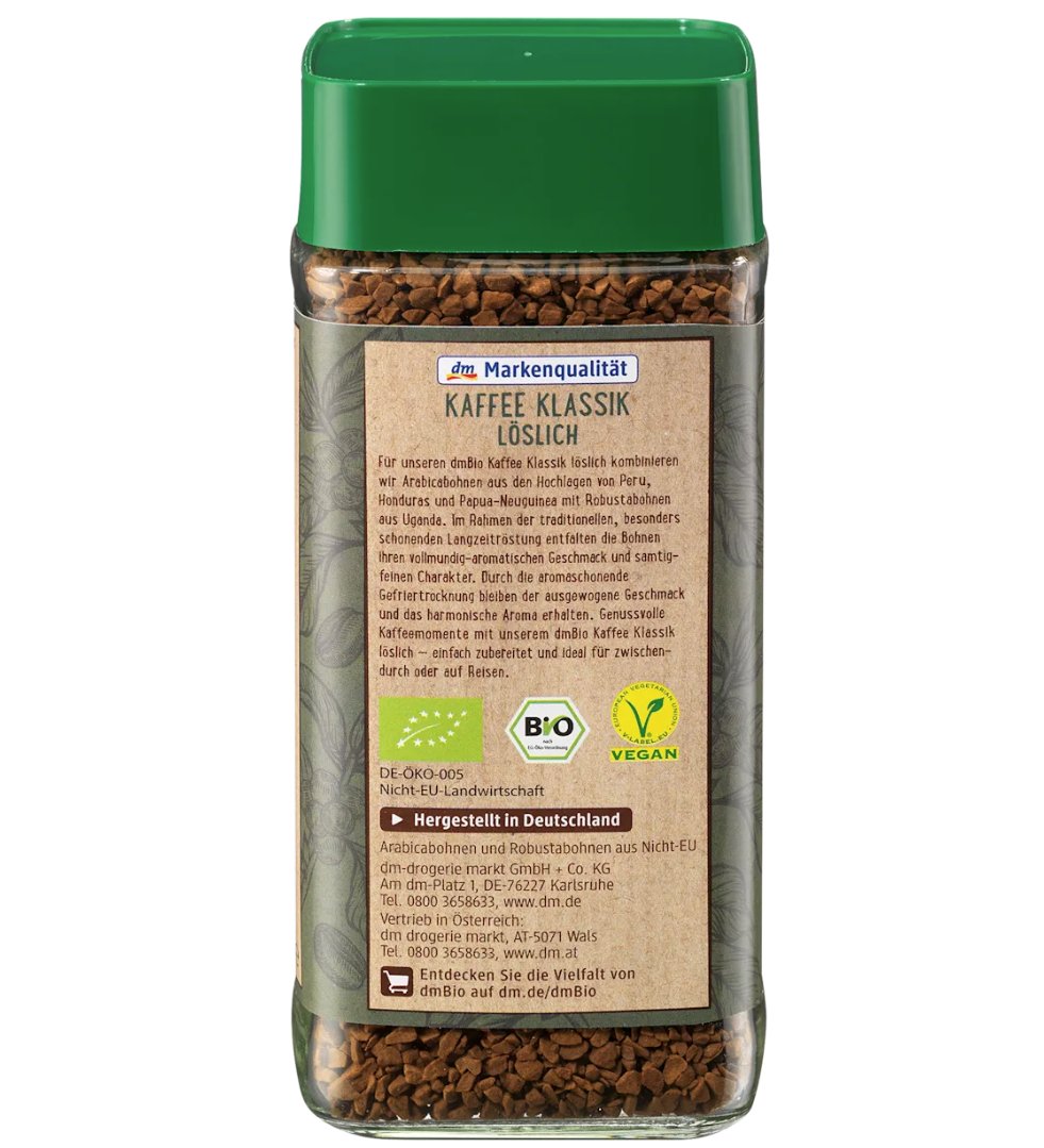 dmBio Kaffee Klassik löslich, 100 g