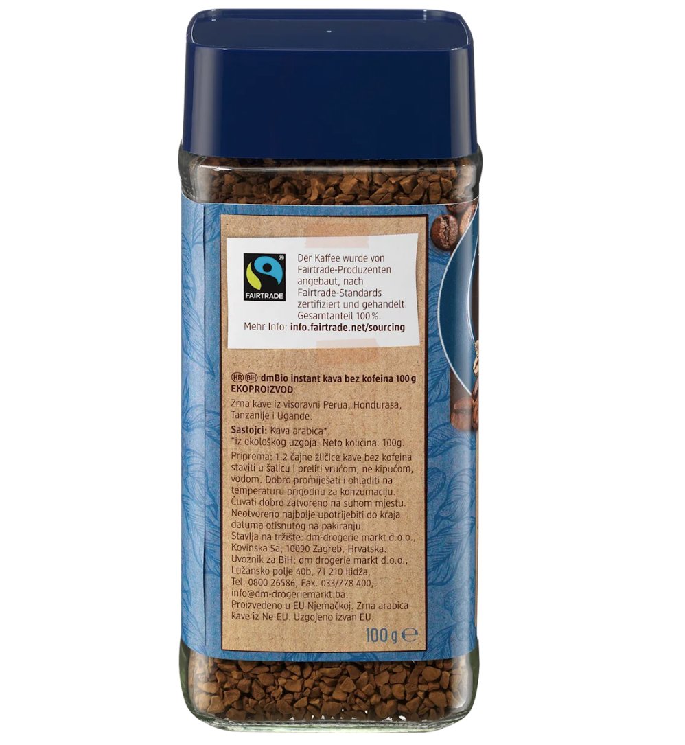 dmBio Kaffee Entkoffeiniert löslich, 100 g