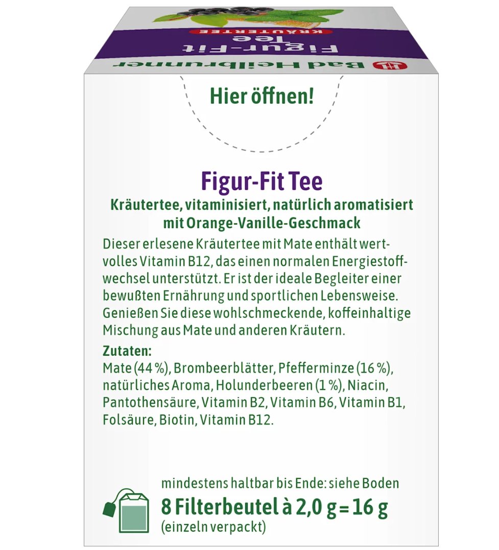 Bad Heilbrunner Kräutertee "Figur-Fit Tee" (8 Beutel), 16 g