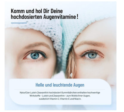 NaturElan Augenvitamine - Lutein Zeaxanthin Hochdosiert Gummibärchen - 60ST