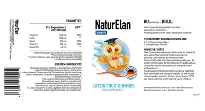 NaturElan Augenvitamine - Lutein Zeaxanthin Hochdosiert Gummibärchen - 60ST