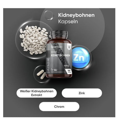 WeightWorld Weiße Kidneybohnen Extrakt 180 Kapseln