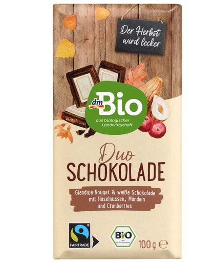 dmBio Schokolade Nougat mit Nüssen & Cranberrys, 100 g Limited Edition