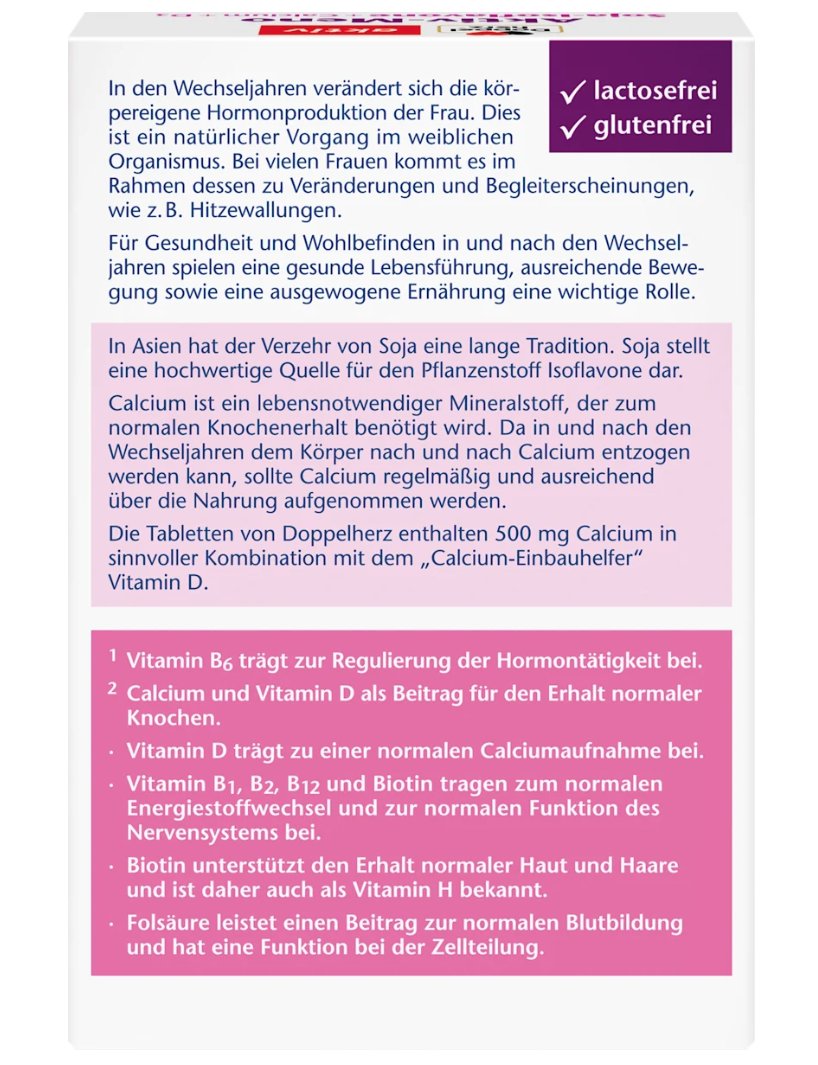 Doppelherz Aktiv-Meno soy isoflavones + calcium + vitamin D3 tablets 30 pieces, 52.1 g