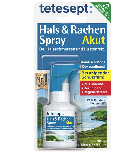 tetesept Hals- und Rachen Spray mit Isländisch Moos, 30 ml