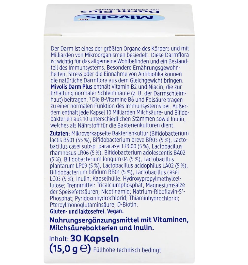 Mivolis Darm Plus Kapseln 30 St, 15 g