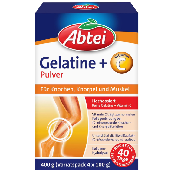 Abtei Gelatine Pulver + Vitamin C (40 Portionen), 400 g
