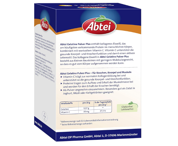 Abtei Gelatine Pulver + Vitamin C (40 Portionen), 400 g