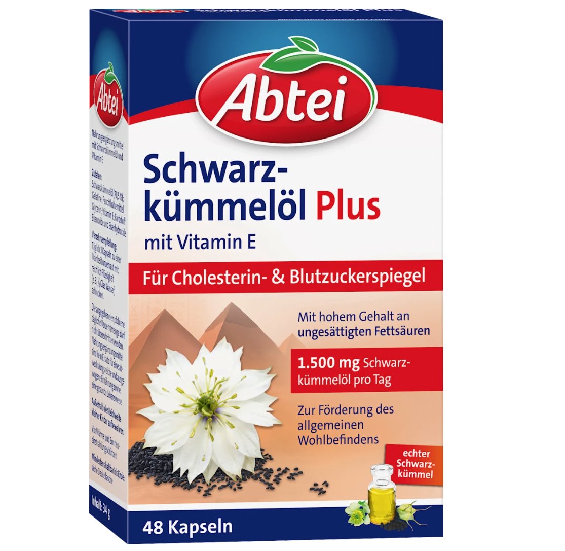 Abtei Schwarzkümmelöl Plus Kapseln 48 St., 34 g