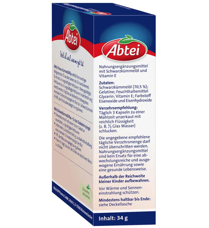 Abtei Schwarzkümmelöl Plus Kapseln 48 St., 34 g