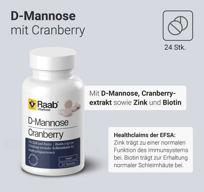 Raab Vitalfood D-甘露糖蔓越莓片，24片裝