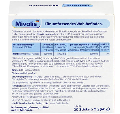 Mivolis Mannose Sticks 20 St, 40 g
