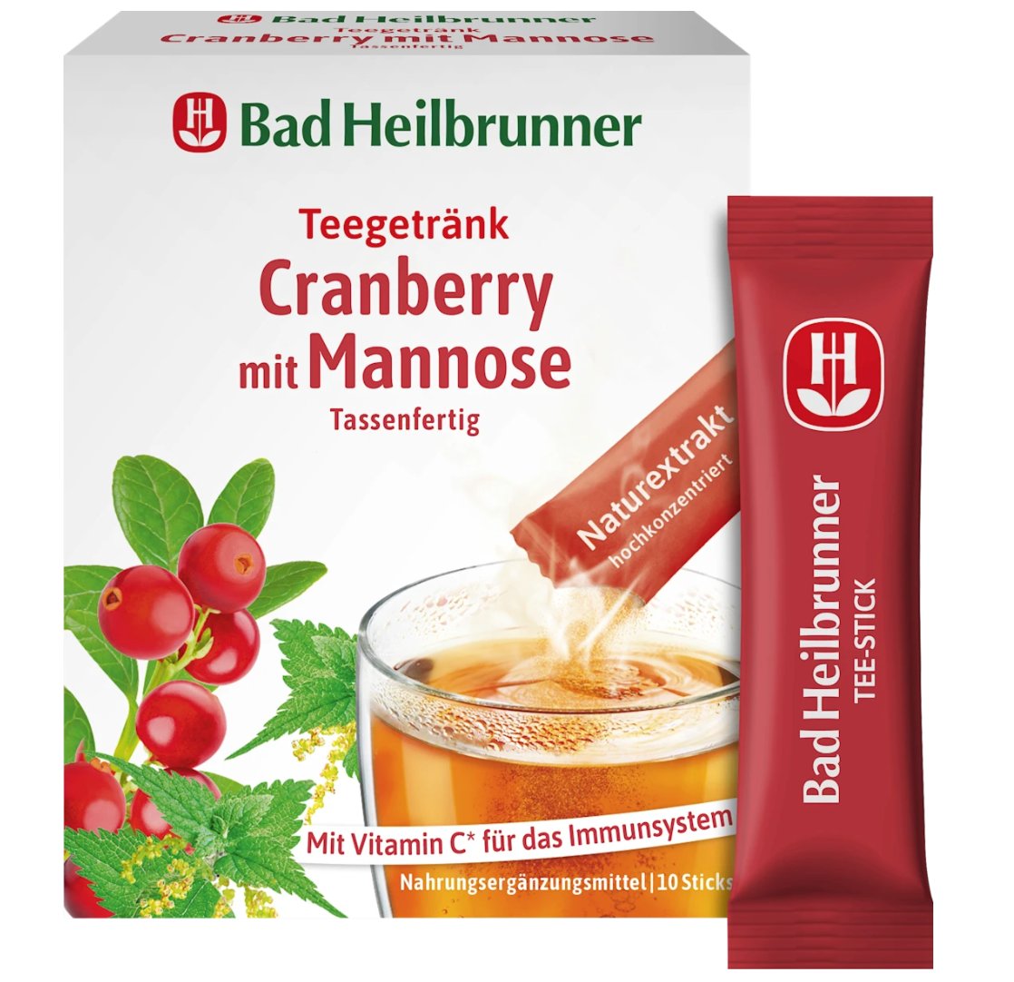Bad Heilbrunner Teegetränk Cranberry mit Mannose (10 Stück), 12 g