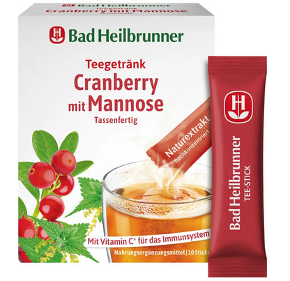 Bad Heilbrunner Teegetränk Cranberry mit Mannose (10 Stück), 12 g